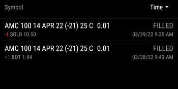 Image of a Options trade